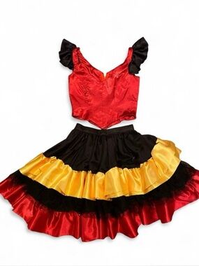 Red, Black & Yellow Dance Costume Set for Women
